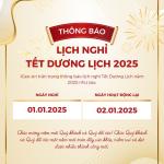 Thông báo lịch nghỉ Tết Dương Lịch 2025