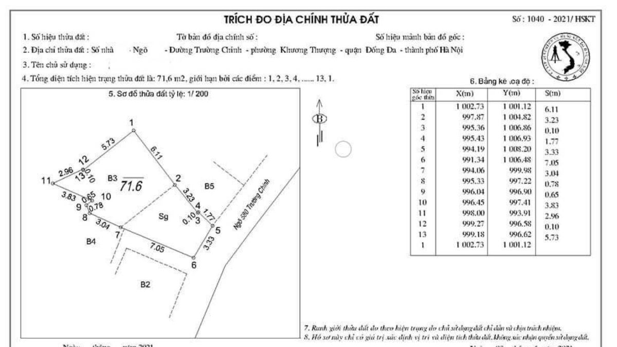 Dịch vụ đo đạc lập bản trích đo địa chính tại hà nội